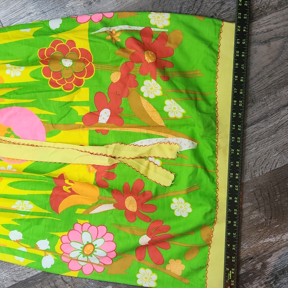 Mr Hank Dress Vibrant Floral Maxi mod v neck sleeveless vintage 1960 70's m l - Picture 10 of 16
